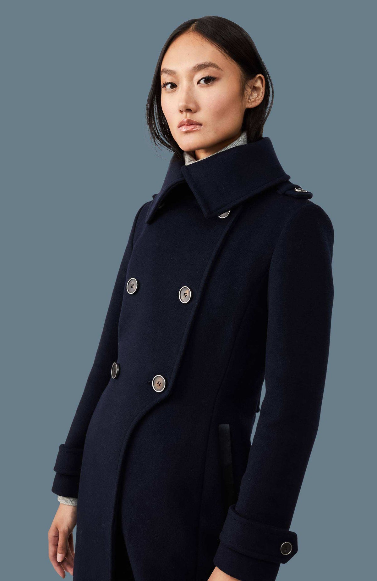 Navy Ladies  Wool Coat