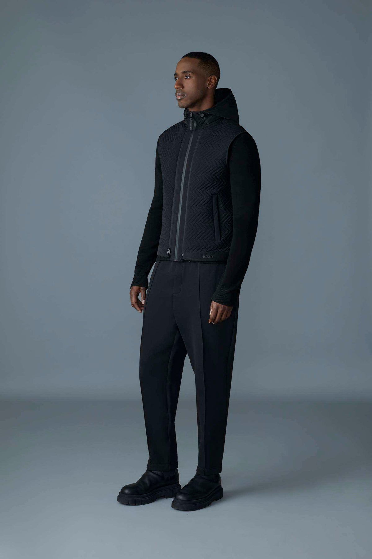 Black Men's Mixed Media Jacket