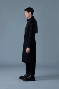 Black Men's Belted Trench coat