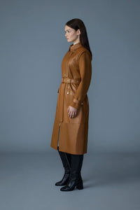 Earth Brown Ladies Leather coat