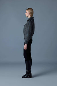 Black-White Ladies  Wool Jacket