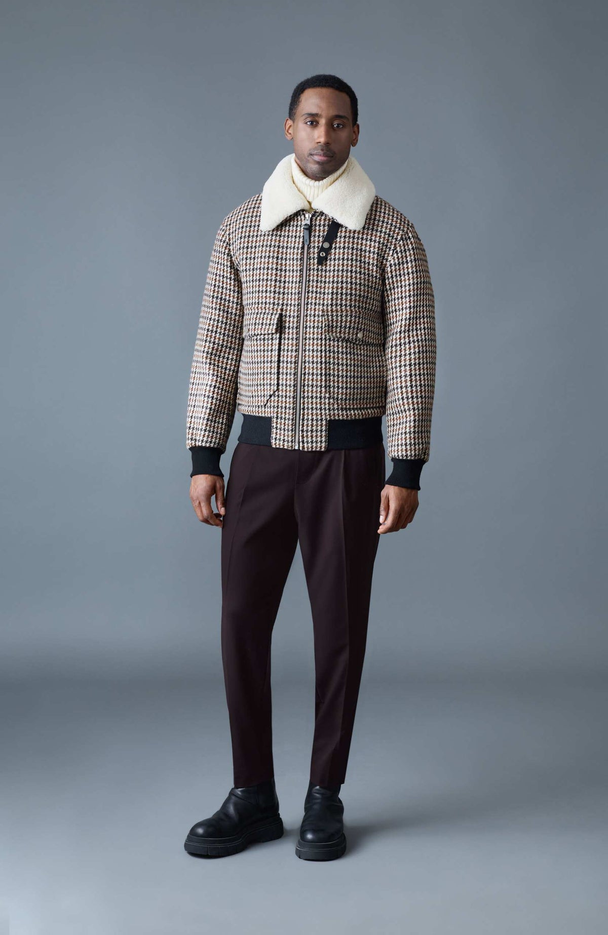 Earth Brown Multi Men's Wool Jacket