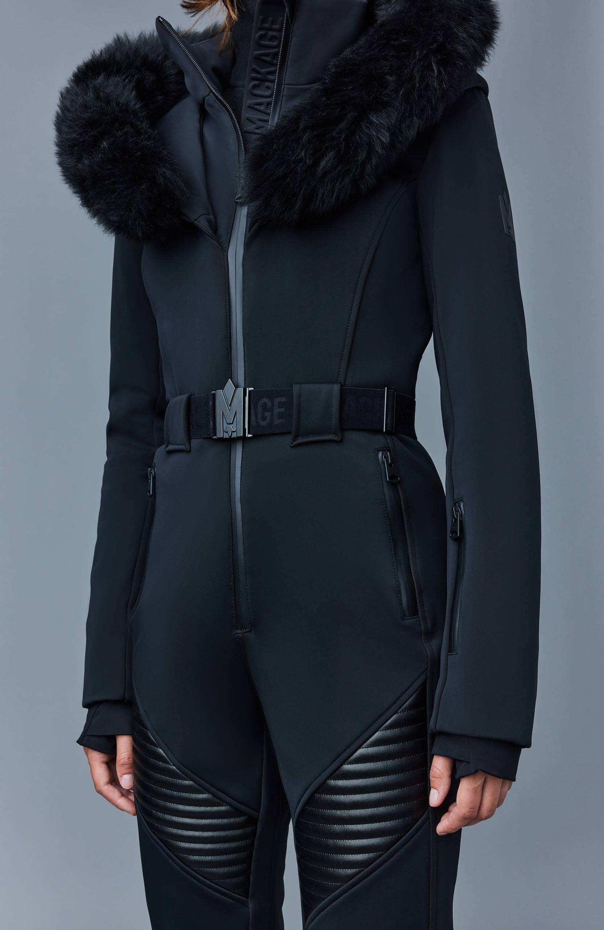 Black Ladies One Piece Ski Suit