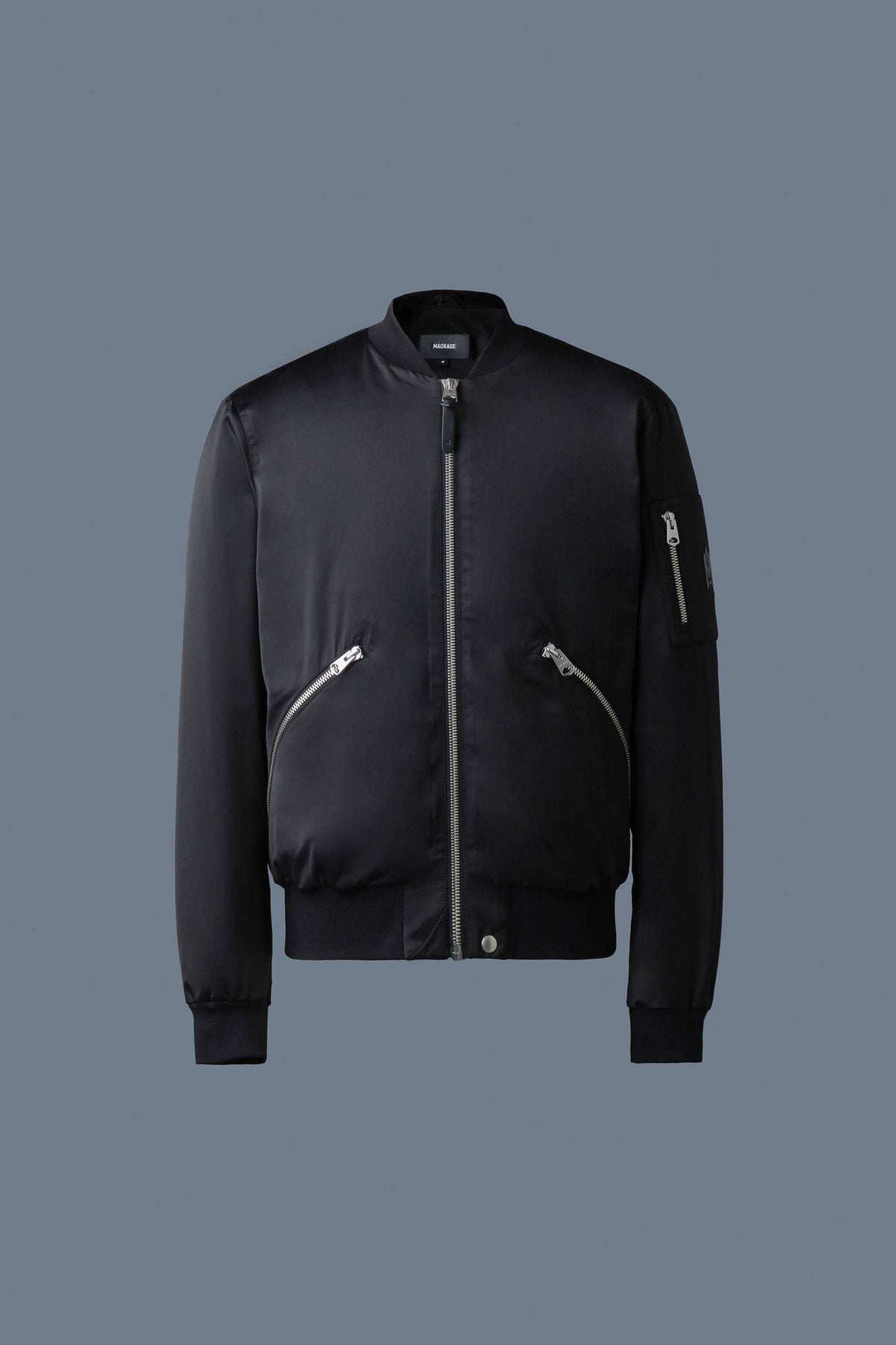 Black Men's Satin Bomber Jacket