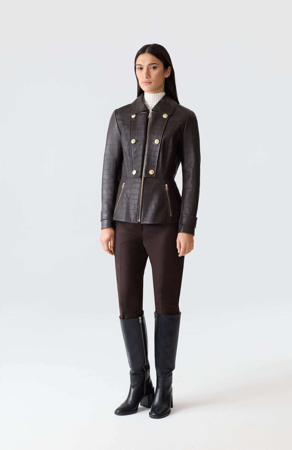 Coffee Ladies Leather coat