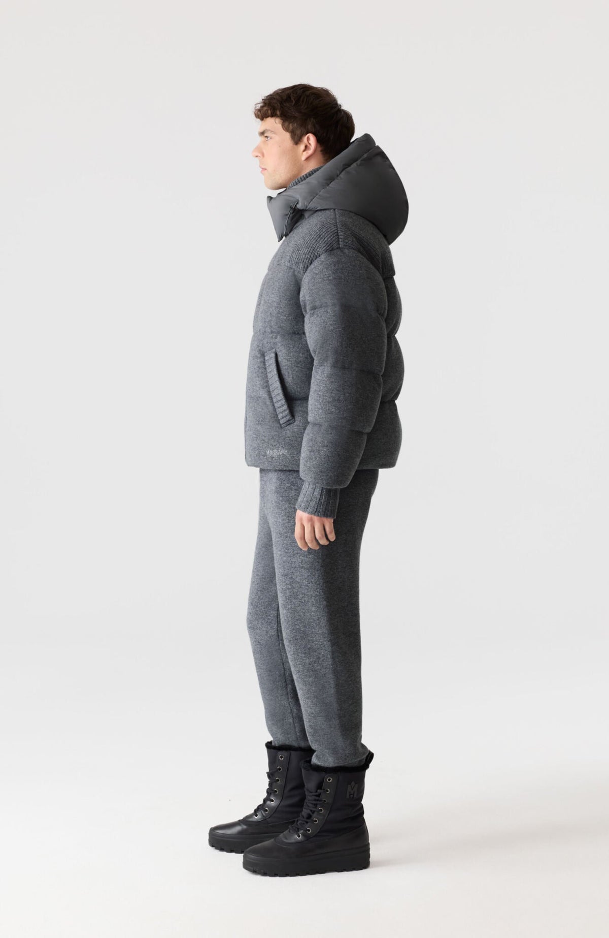 Carbon Mix Men's Hooded Down Jacket