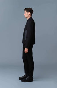Black Men's Buttoned Jacket