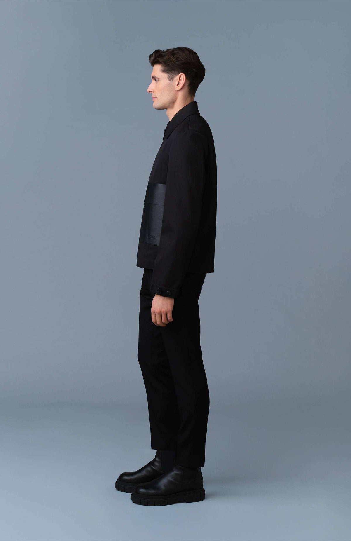 Black Men's Buttoned Jacket
