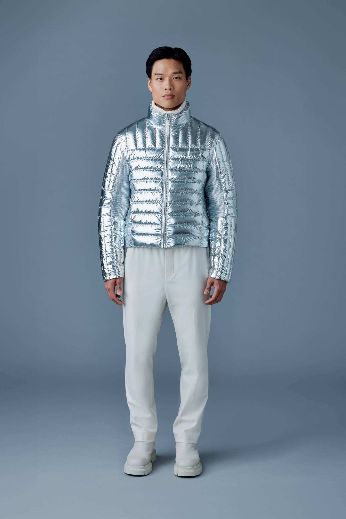 Silver Men's Zip Up Jacket