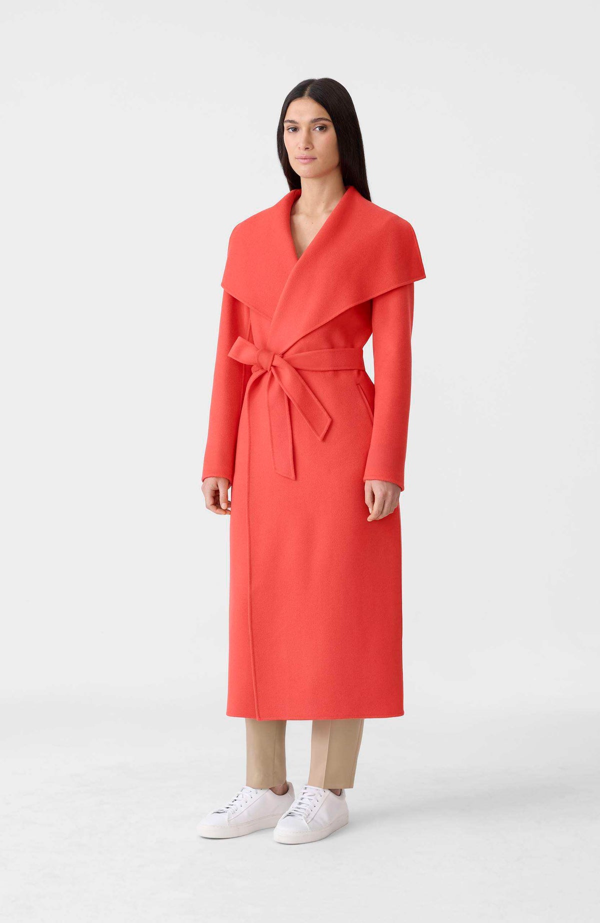 Papaya Ladies Belted Light Wool Coat