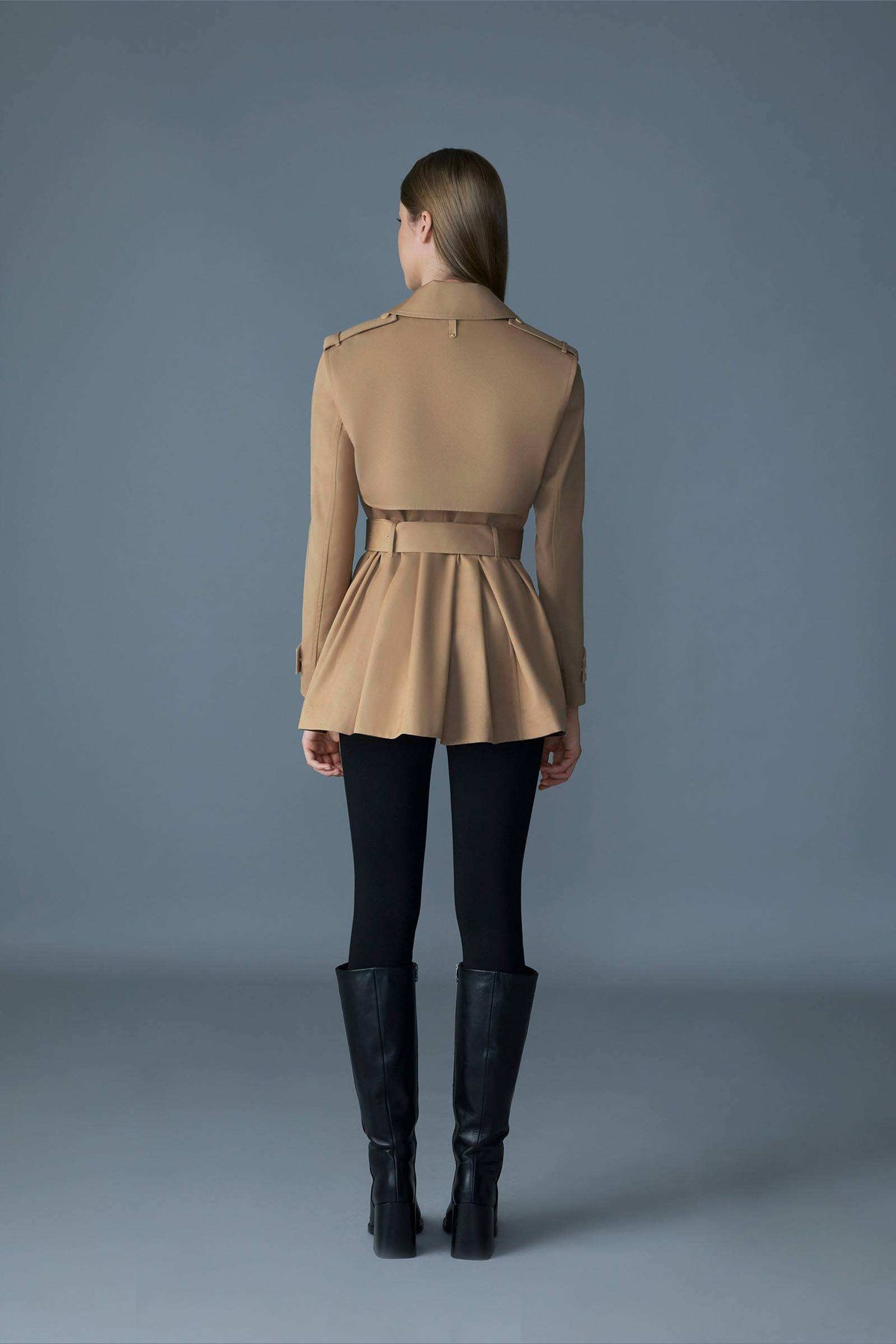 Light Military Ladies Belted Trench Jacket