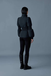 Black Ladies Mixed Media Jacket