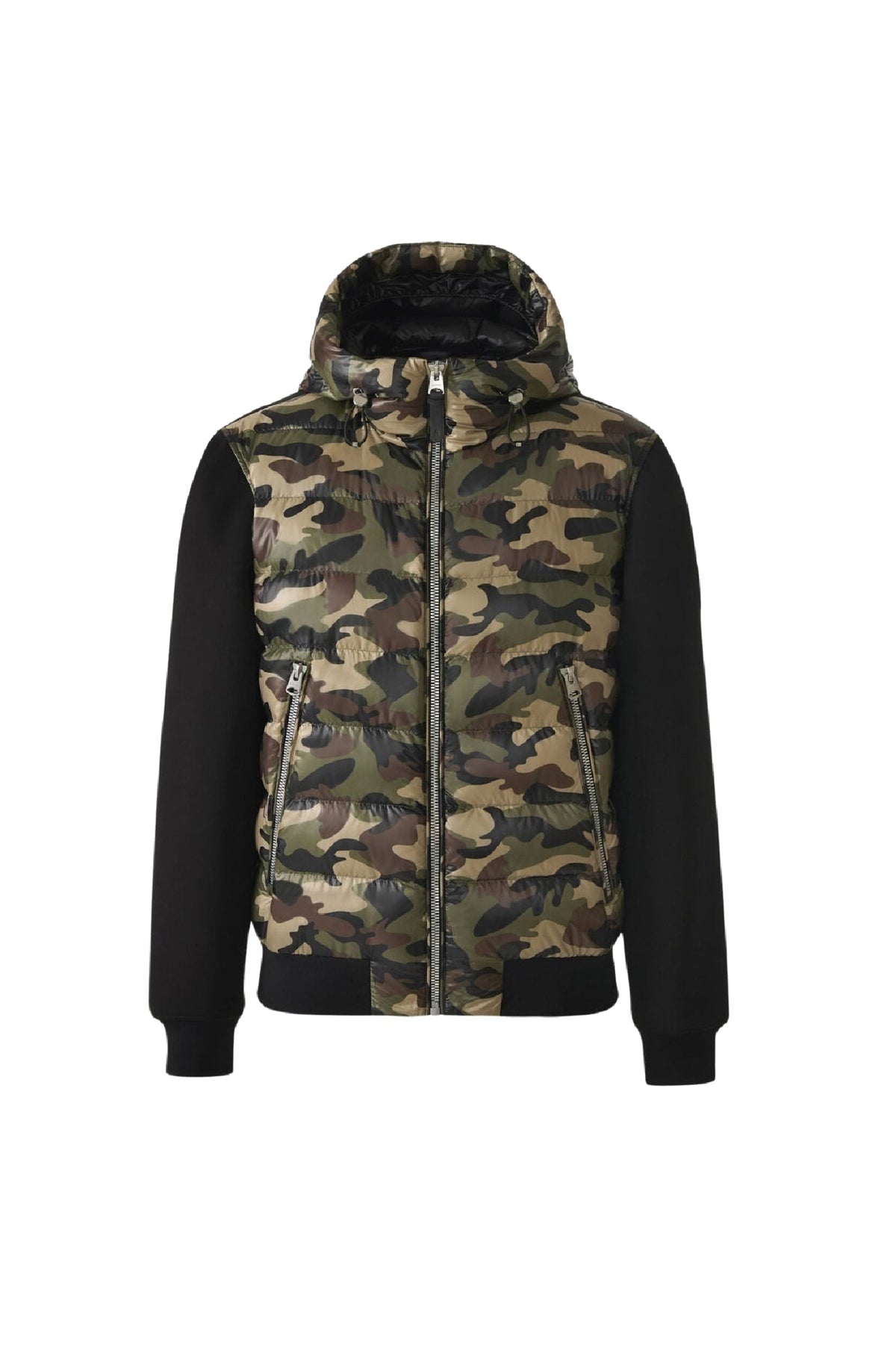 Black-Camouflage Print Men's Hooded Ready To Wear Jacket