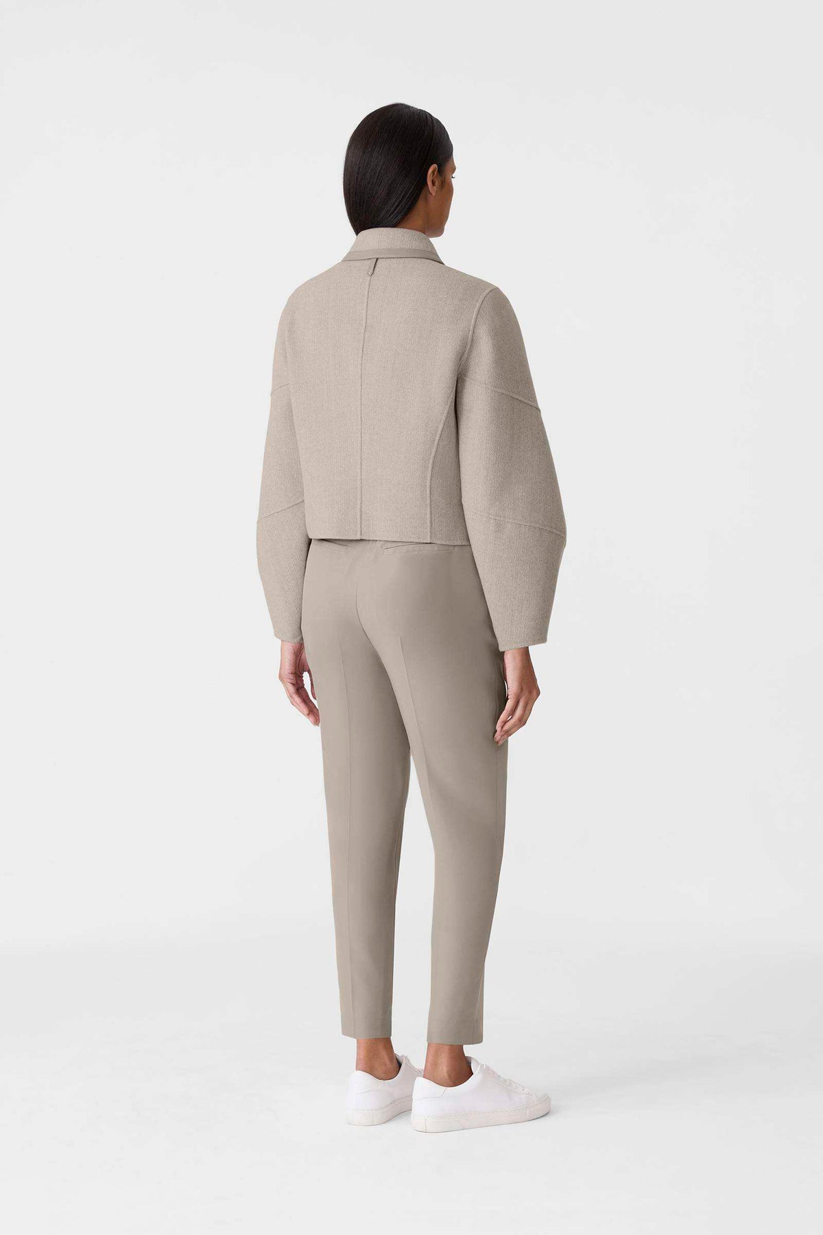 Taupe Mix-Taupe Ladies  Wool Jacket