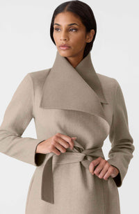Taupe Mix-Taupe Ladies  Wool Coat