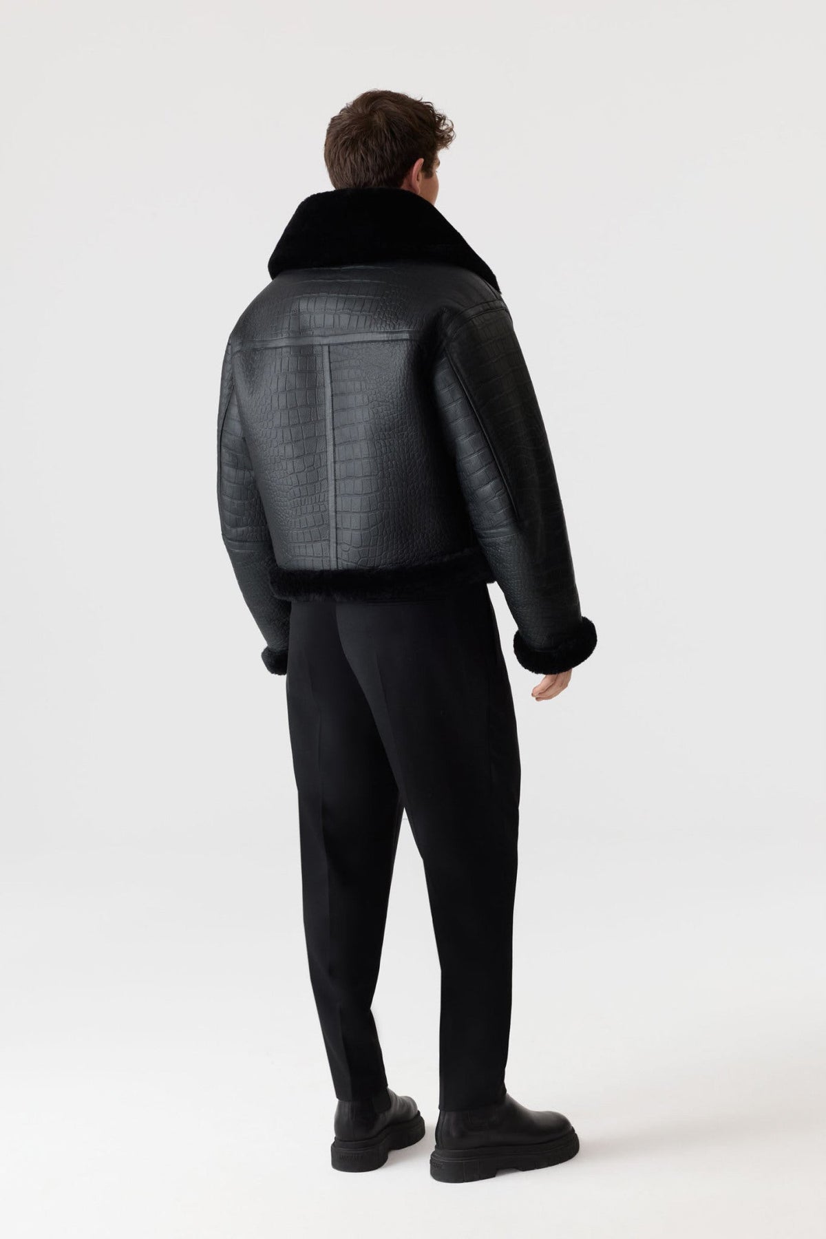 Black Men's Shearling Jacket