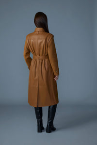 Earth Brown Ladies Leather coat