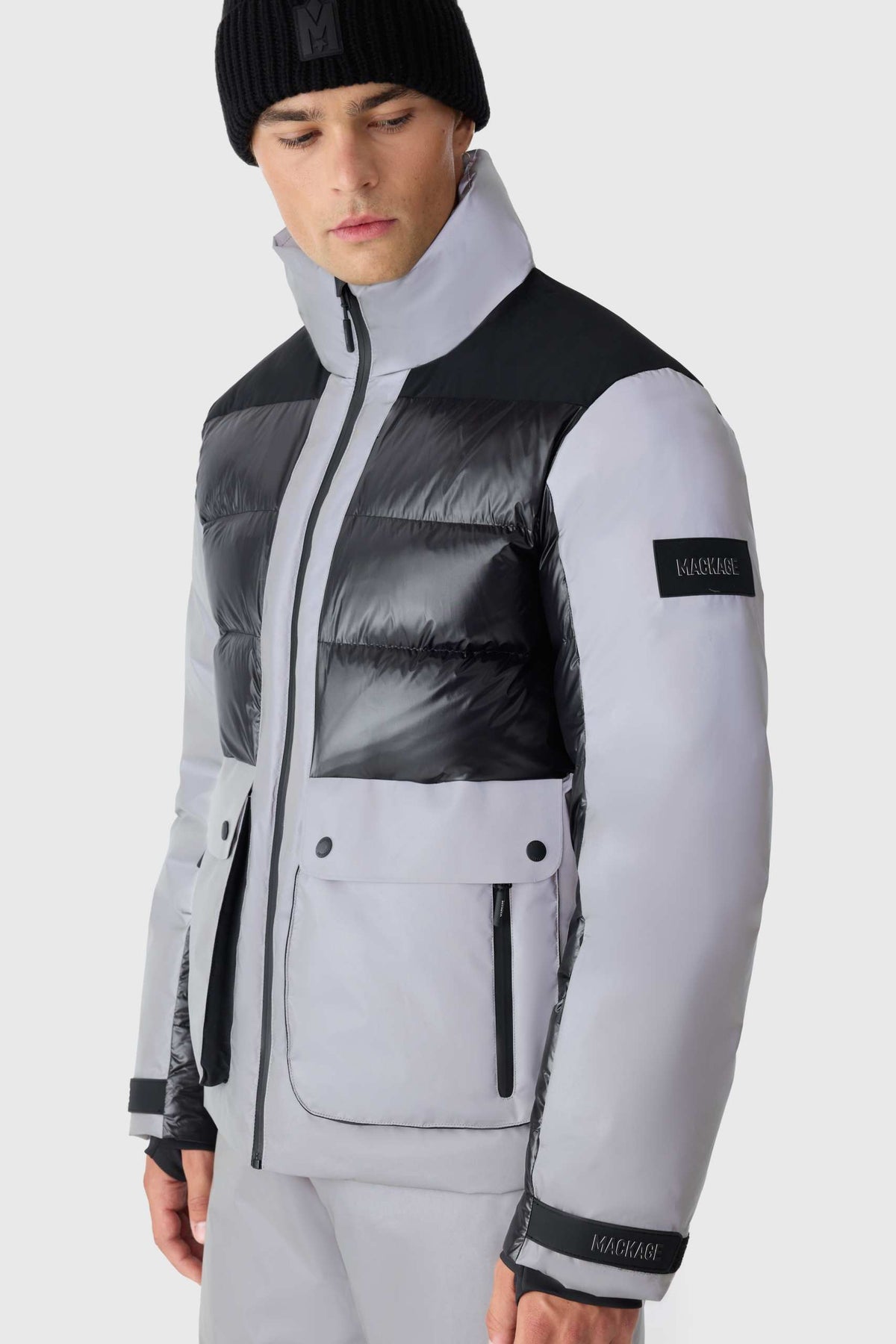 Reflective Men's Hooded Down Jacket