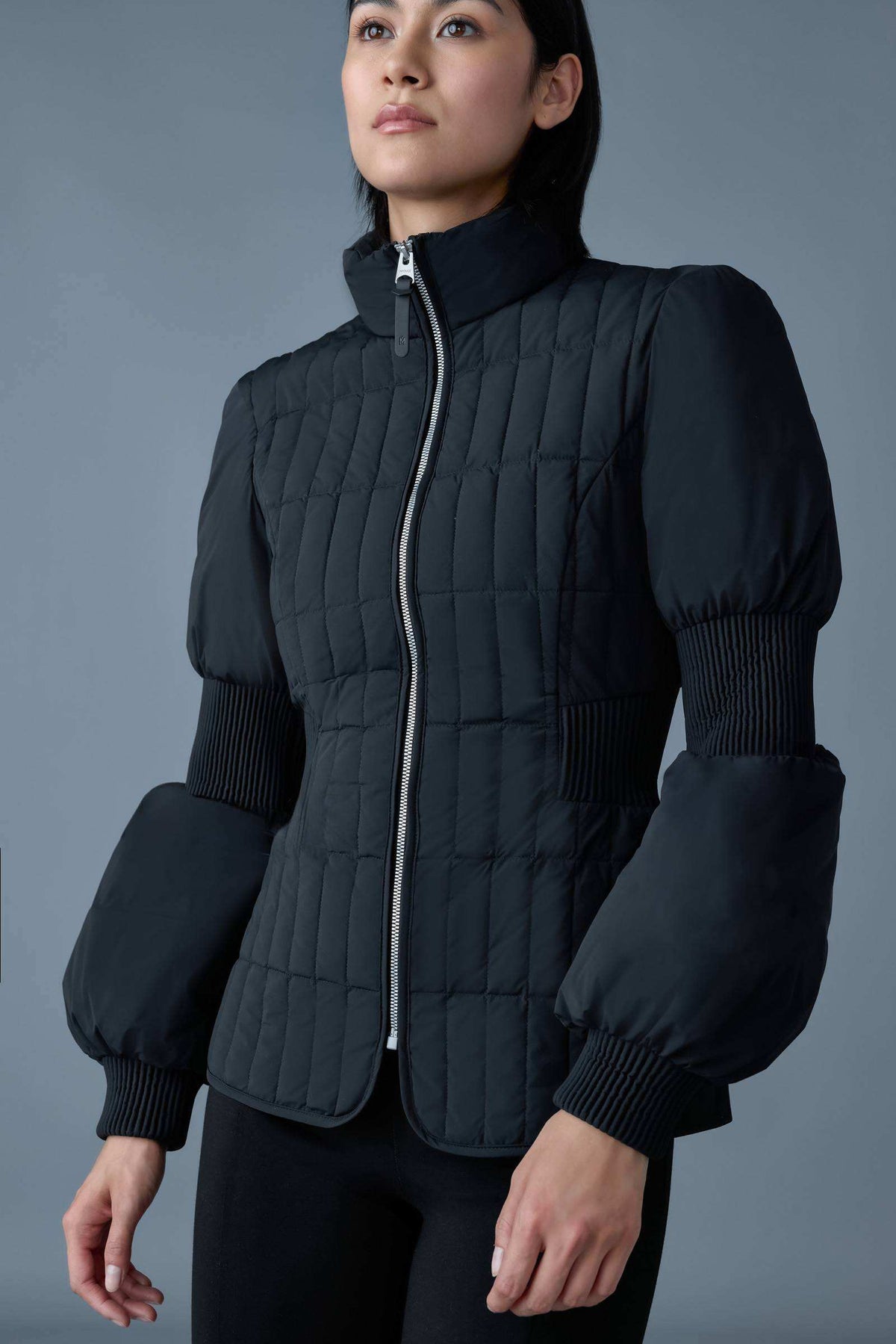 Black Ladies Mixed Media Jacket