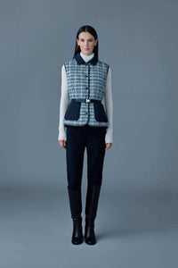 Sky Blue Multi Ladies light Down Vest