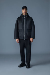 Black Men's Mixed Media Jacket
