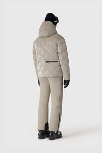 Taupe Men's Hooded Down Jacket