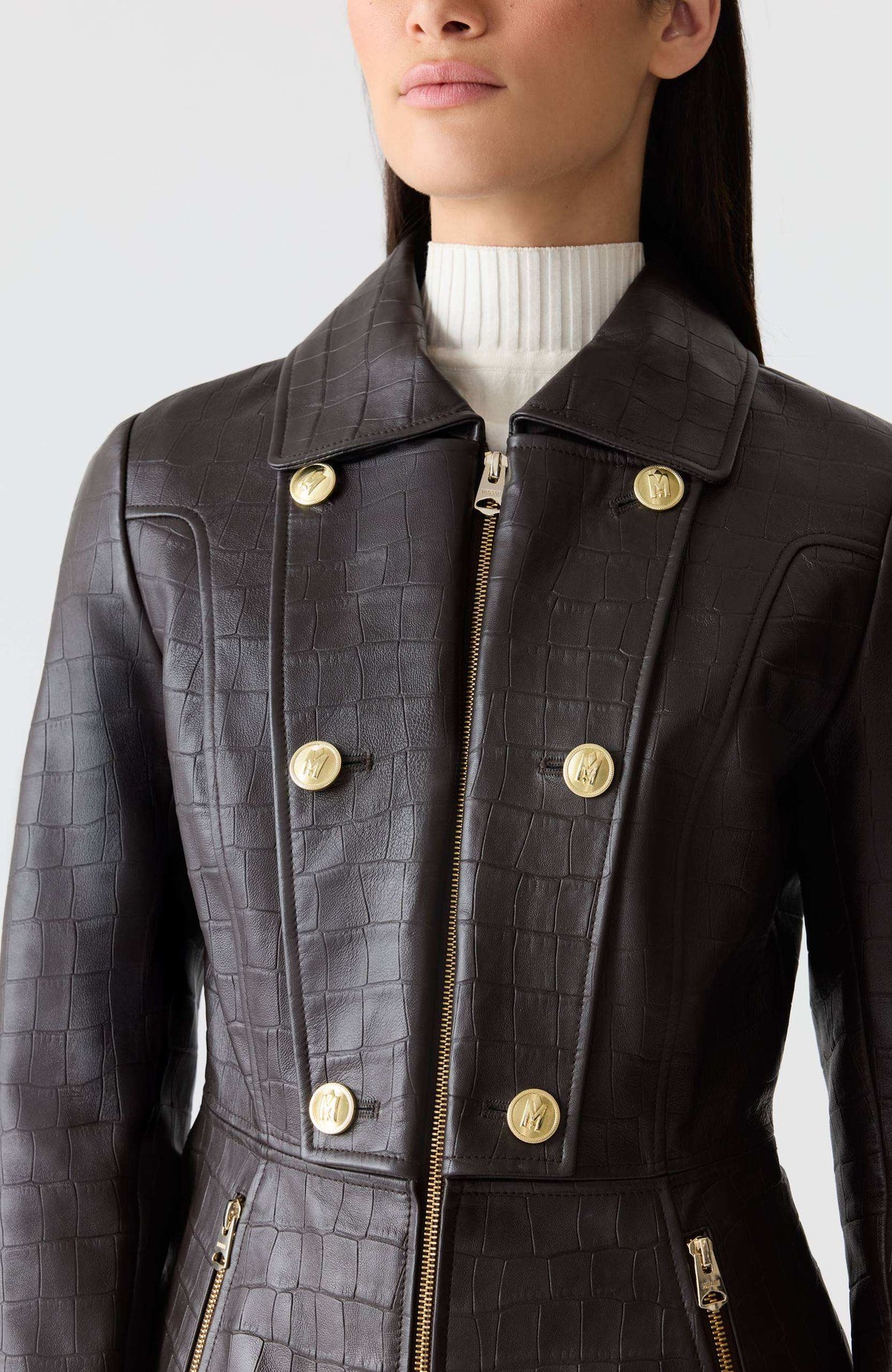 Coffee Ladies Leather coat