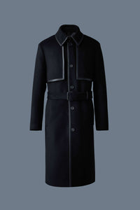 Black Men's Belted Trench coat
