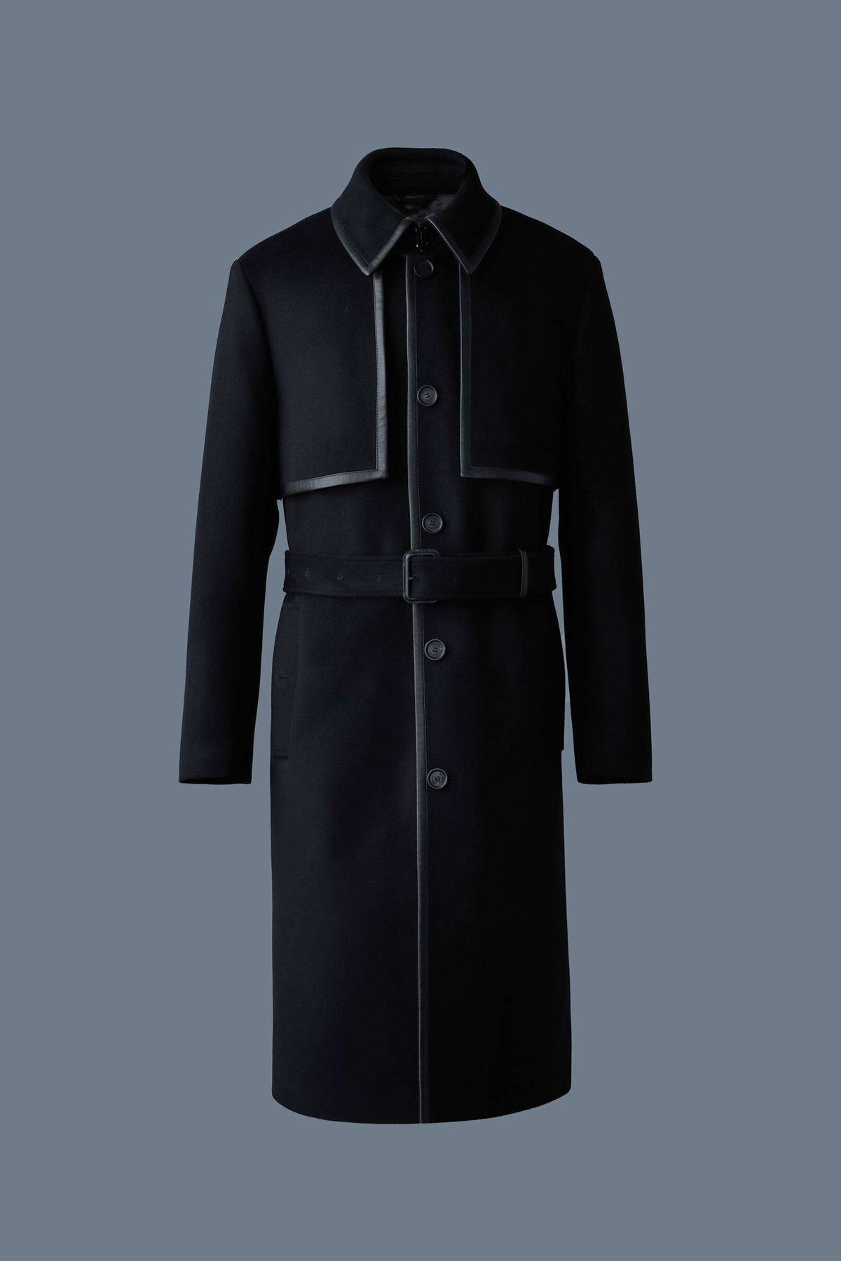 Black Men's Belted Trench coat