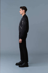 Black Men's Satin Bomber Jacket