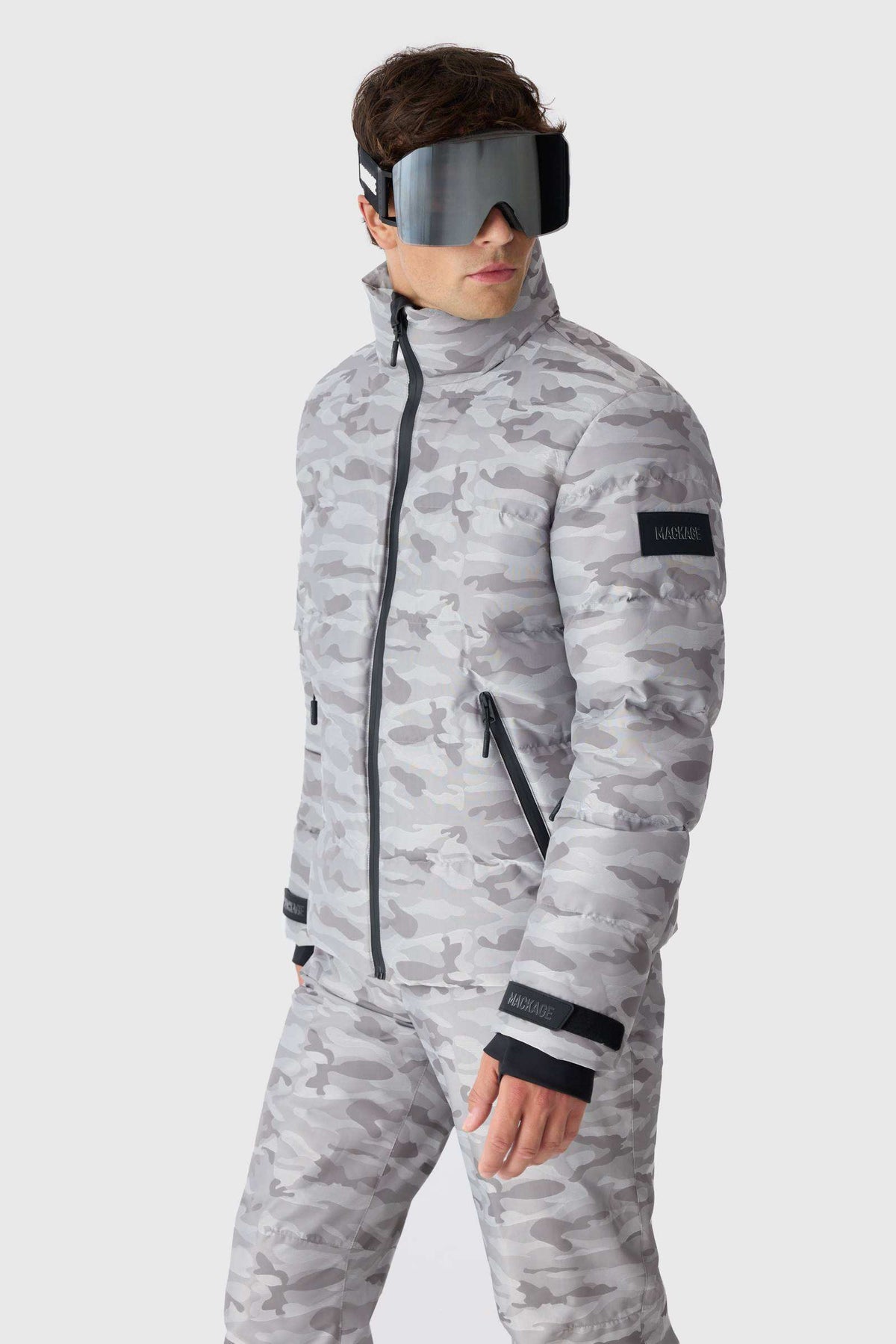 Grey Men's Hooded Down Jacket