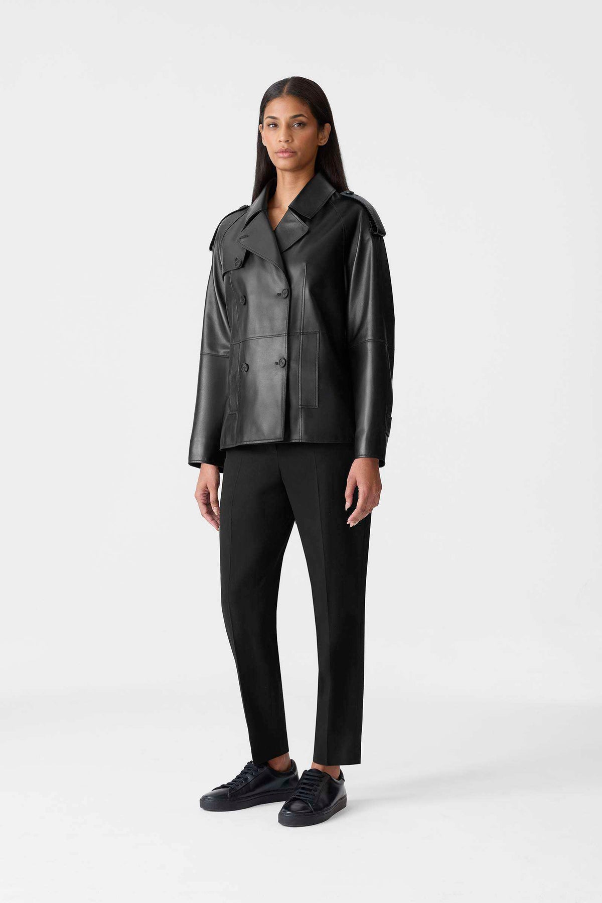 Black Ladies Leather Jacket