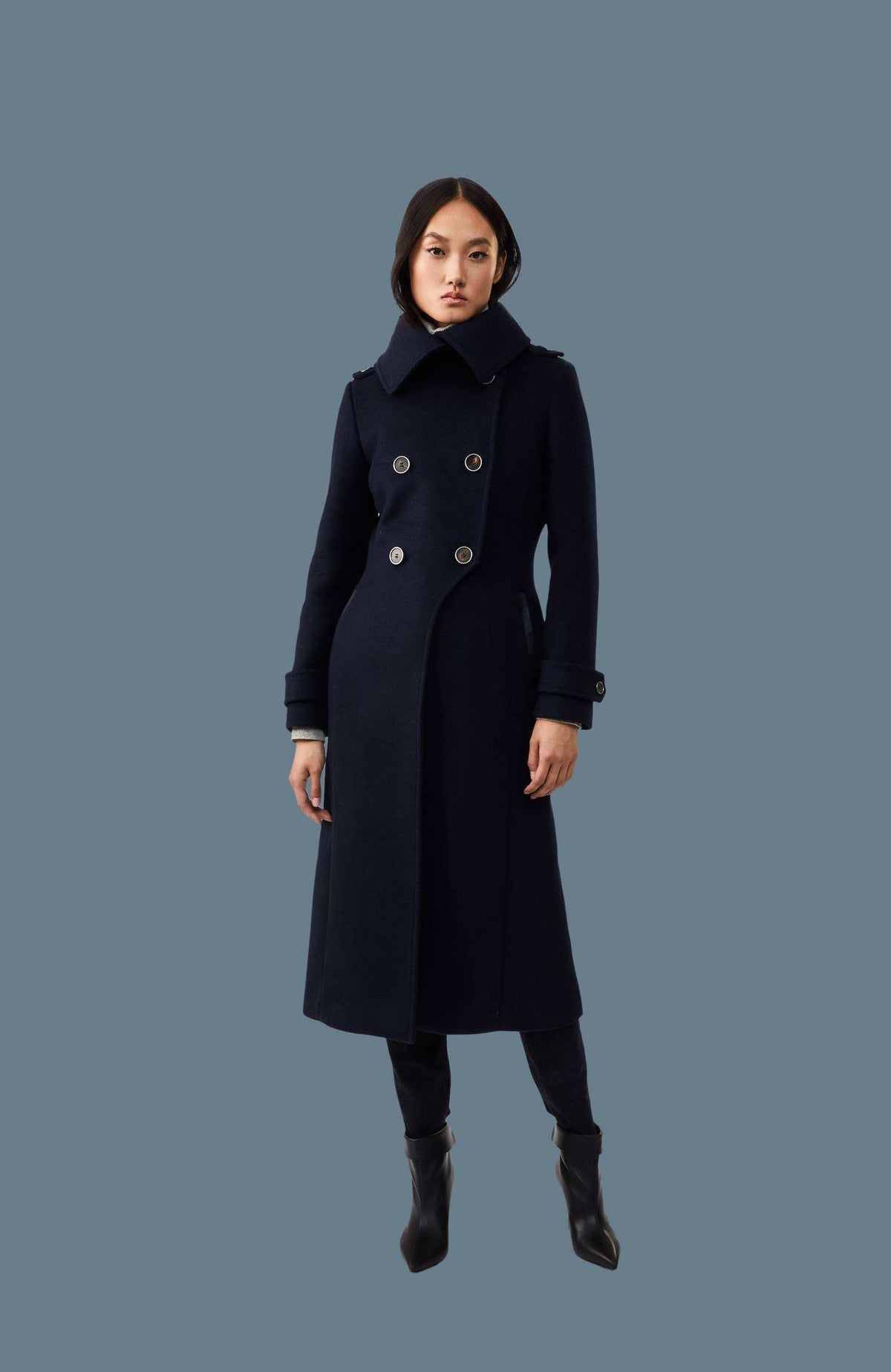 Navy Ladies  Wool Coat