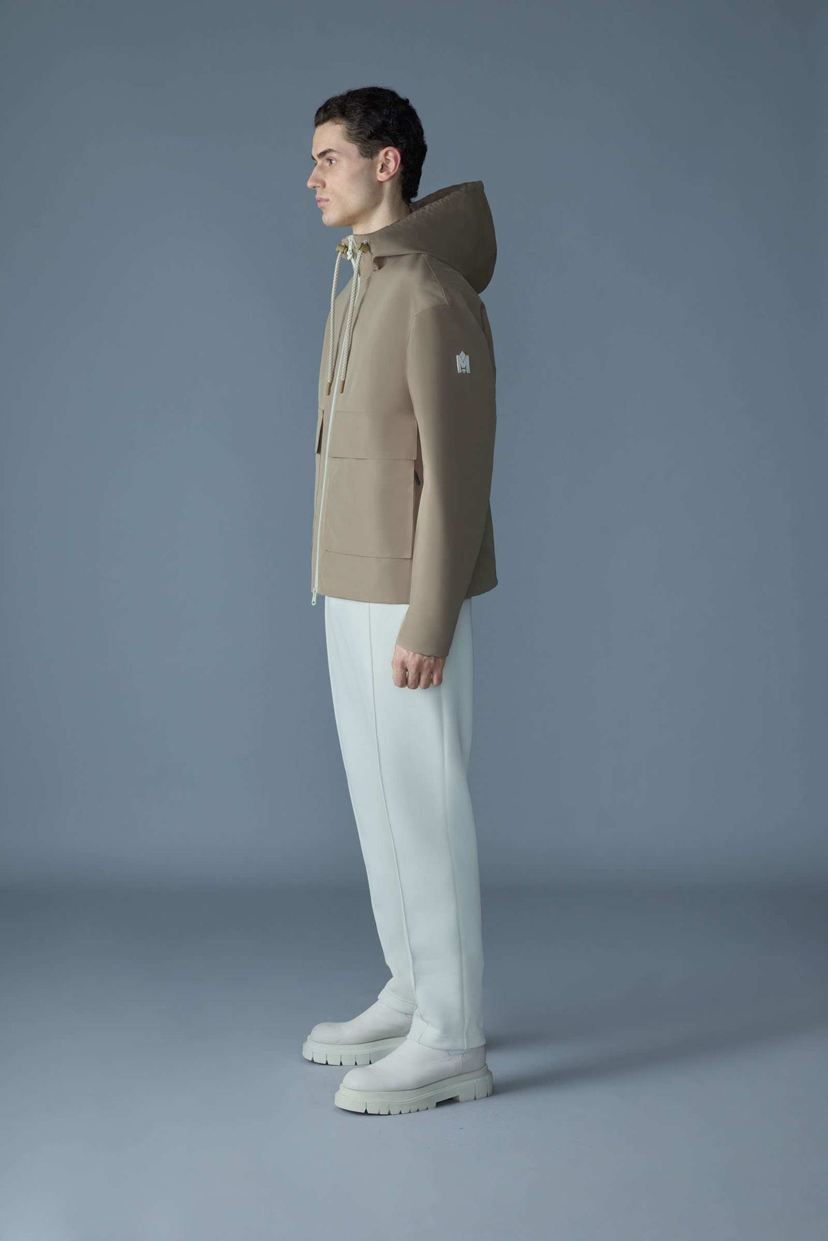 Light Camel-Cream Men's Rainwear/ Rainproof Jacket