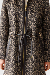 Light Camel Multi Ladies Belted  Wool Coat