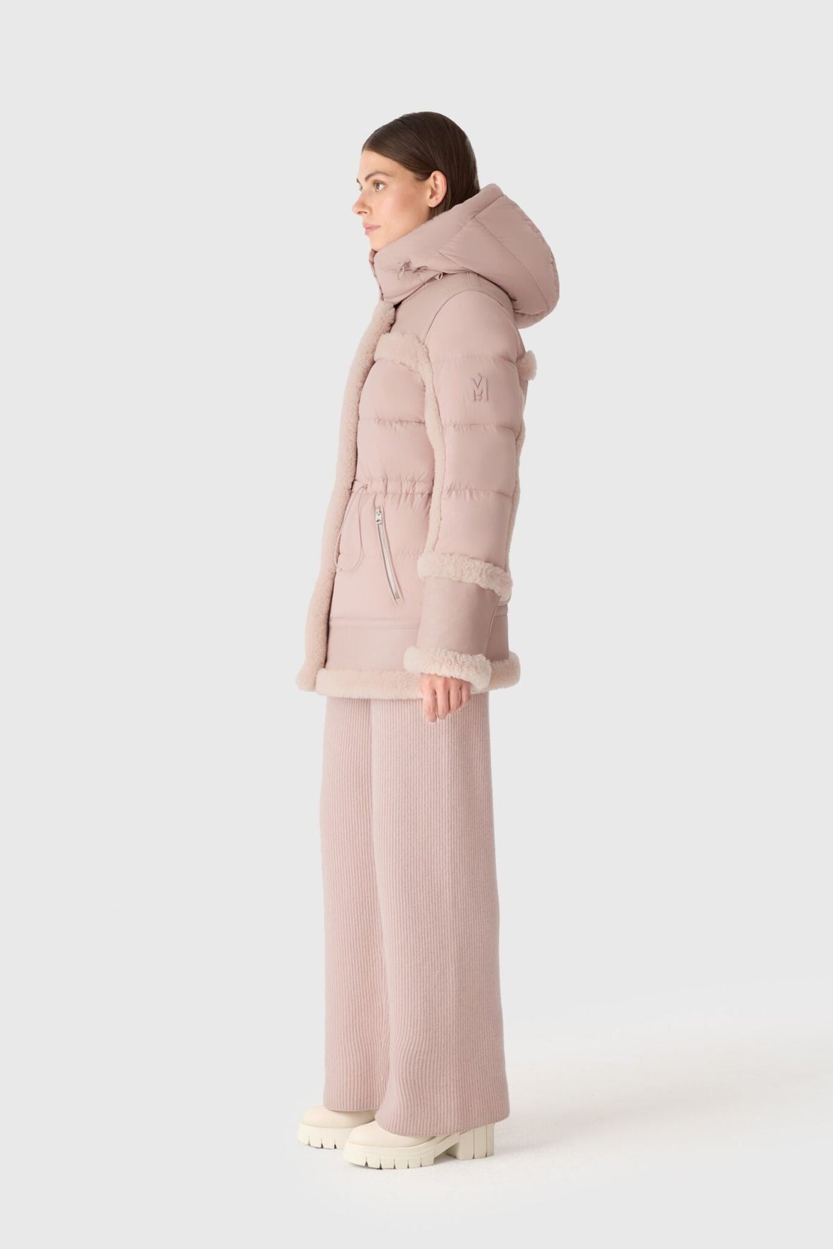 Sepia Rose-Sepia Rose Ladies Hooded MIxed Media Jacket
