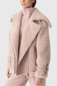 Sepia Rose-Sepia Rose Ladies Shearling Jacket