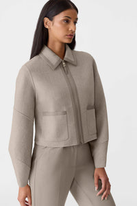 Taupe Mix-Taupe Ladies  Wool Jacket