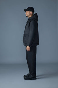 Black Men's Mixed Media Jacket