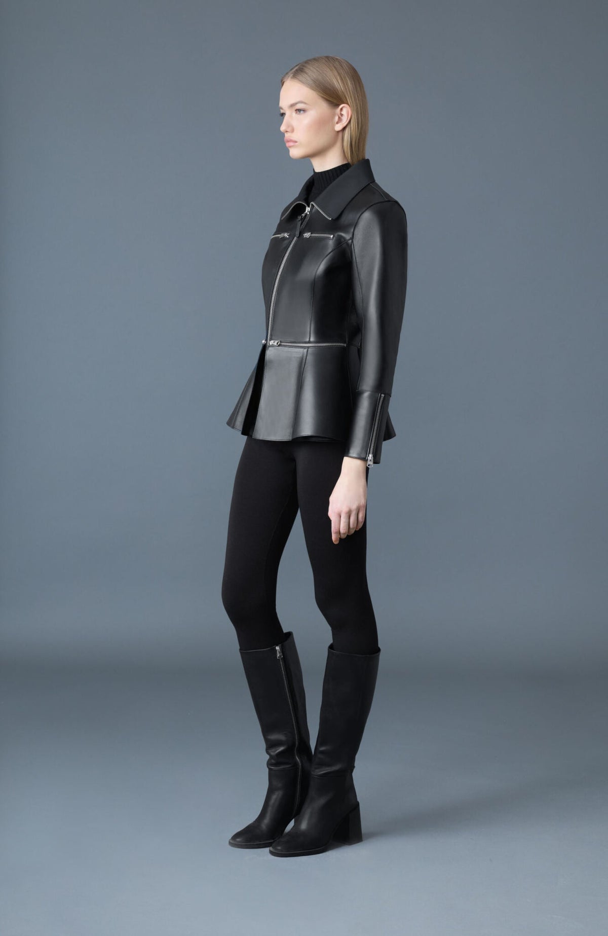 Black Ladies Leather Jacket