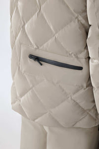 Taupe Men's Hooded Down Jacket