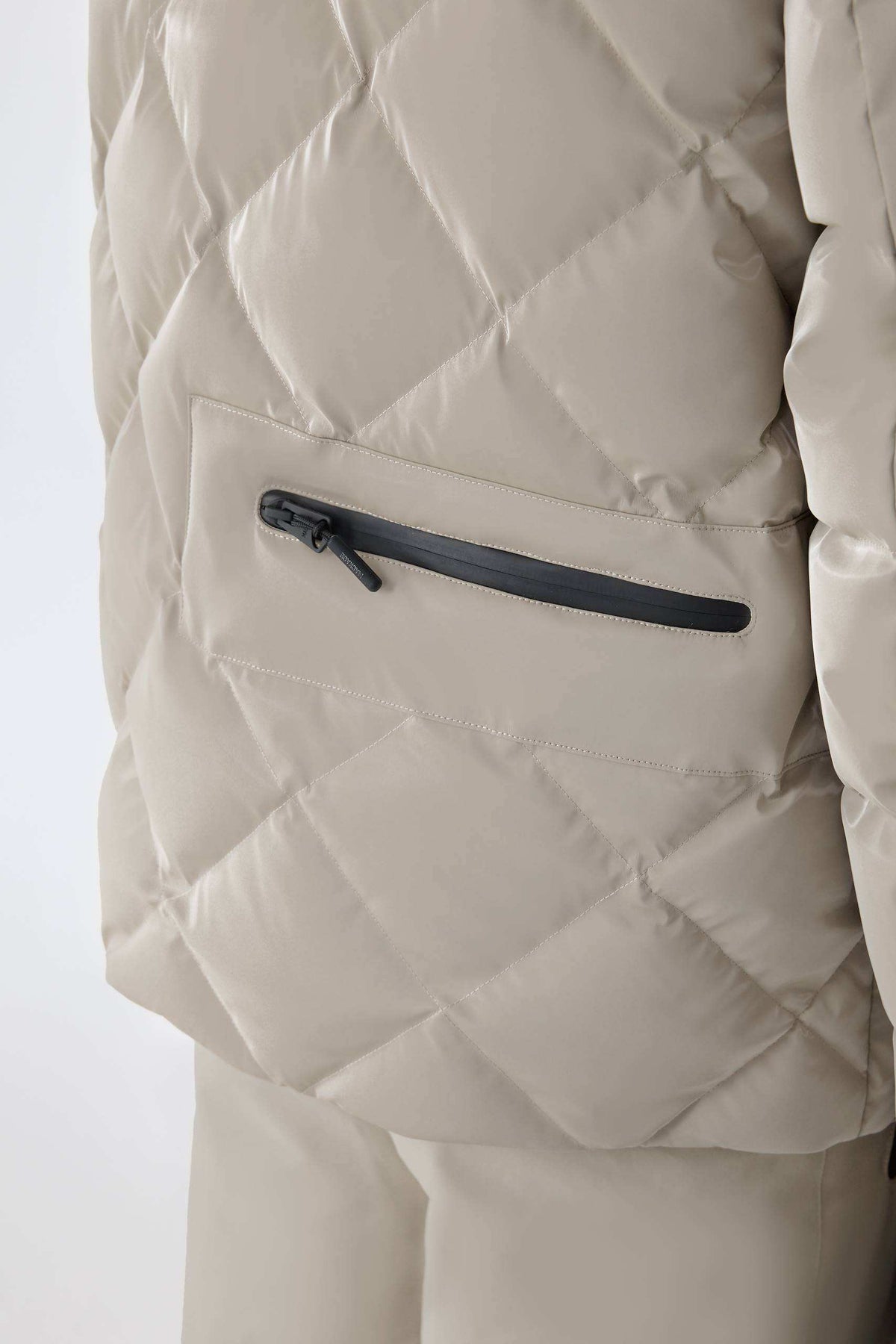 Taupe Men's Hooded Down Jacket