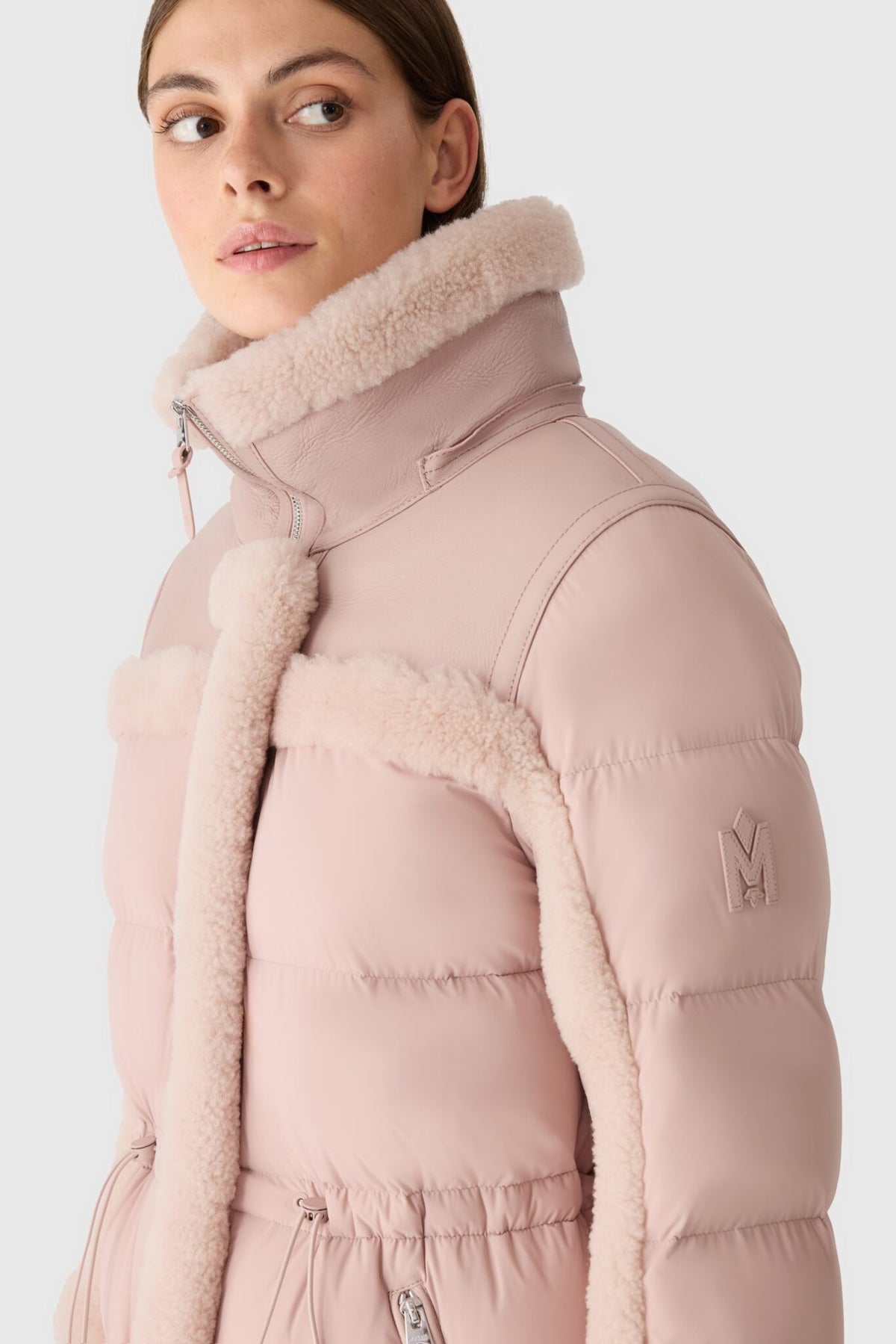 Sepia Rose-Sepia Rose Ladies Hooded MIxed Media Jacket
