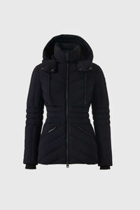 Black Ladies Hooded Light Down Jacket