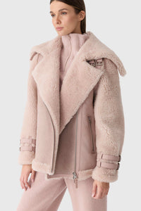 Sepia Rose-Sepia Rose Ladies Shearling Jacket