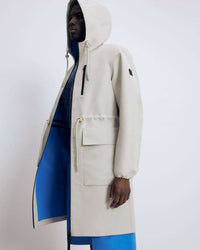 Trench-Celestial Blue Men's Hooded Rainwear/ Rainproof Coat
