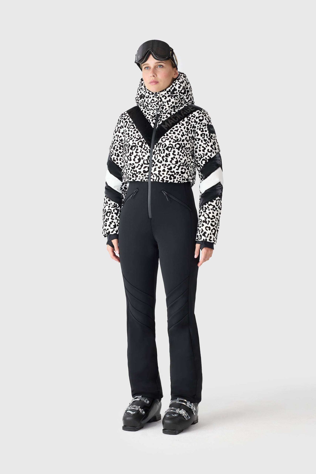 Black-White Ladies One Piece Ski Suit