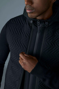 Black Men's Mixed Media Jacket