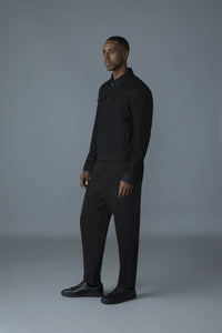 Black Men's Mixed Media Jacket