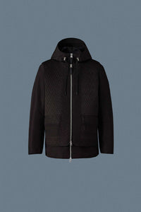 Black Men's Mixed Media Jacket